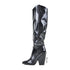 COWBOYSTIEFEL DAMENSCHUHE SPITZE I KNIEHOHE STIEFEL AUS KUNSTLEDER
